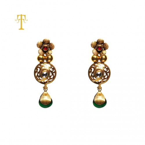 TT GOLD ANTIQUE EARRINGS 0000485609