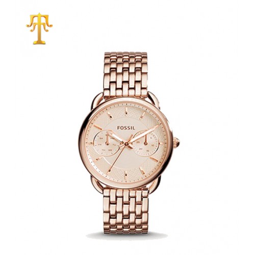 FOSSIL Tailor Multifunction Rose-Tone Stainless Steel Watch