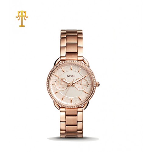 FOSSIL Tailor Multifunction Rose-Gold-Tone Stainless Steel Watch